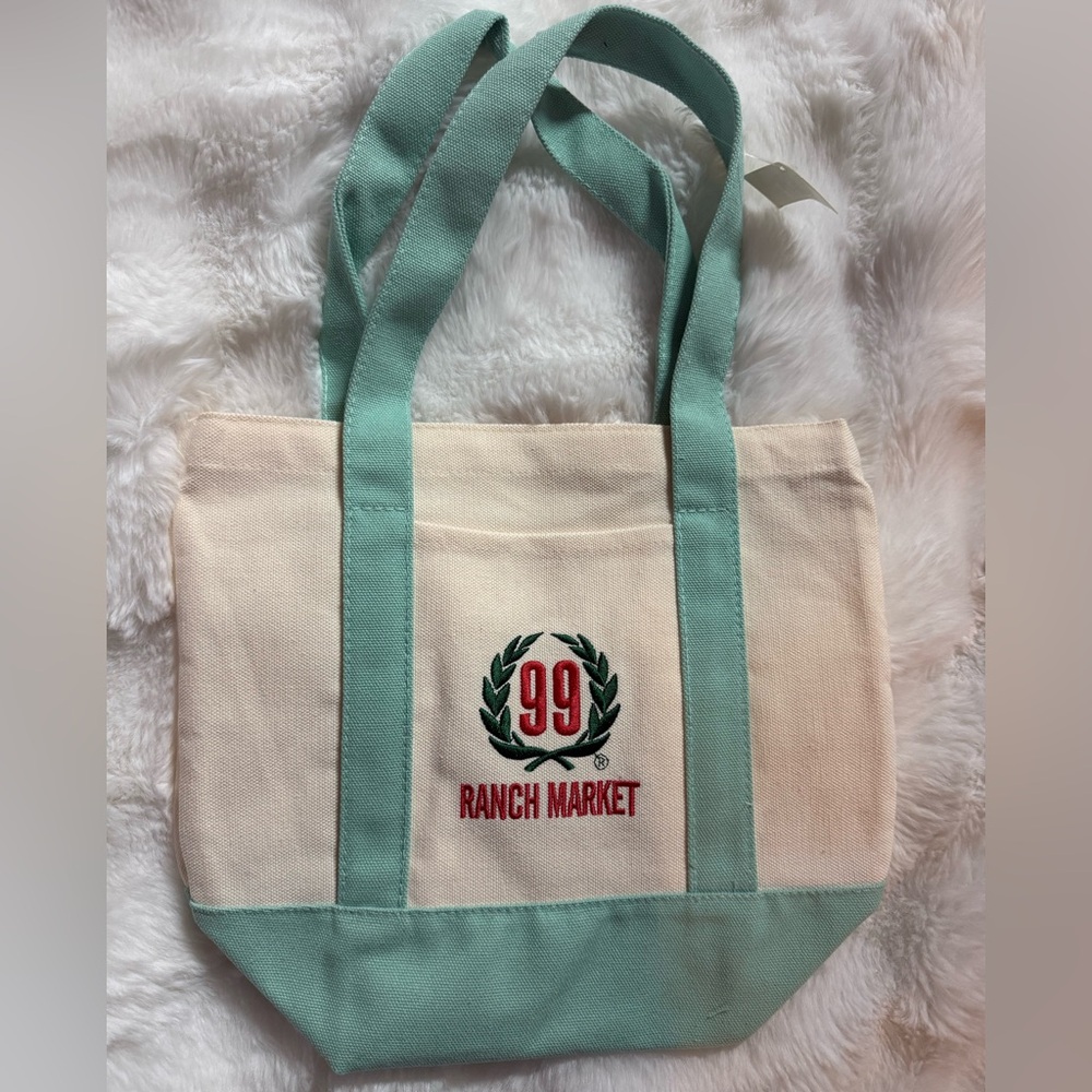 New 99 Ranch Market mini mint green canvas tote bag